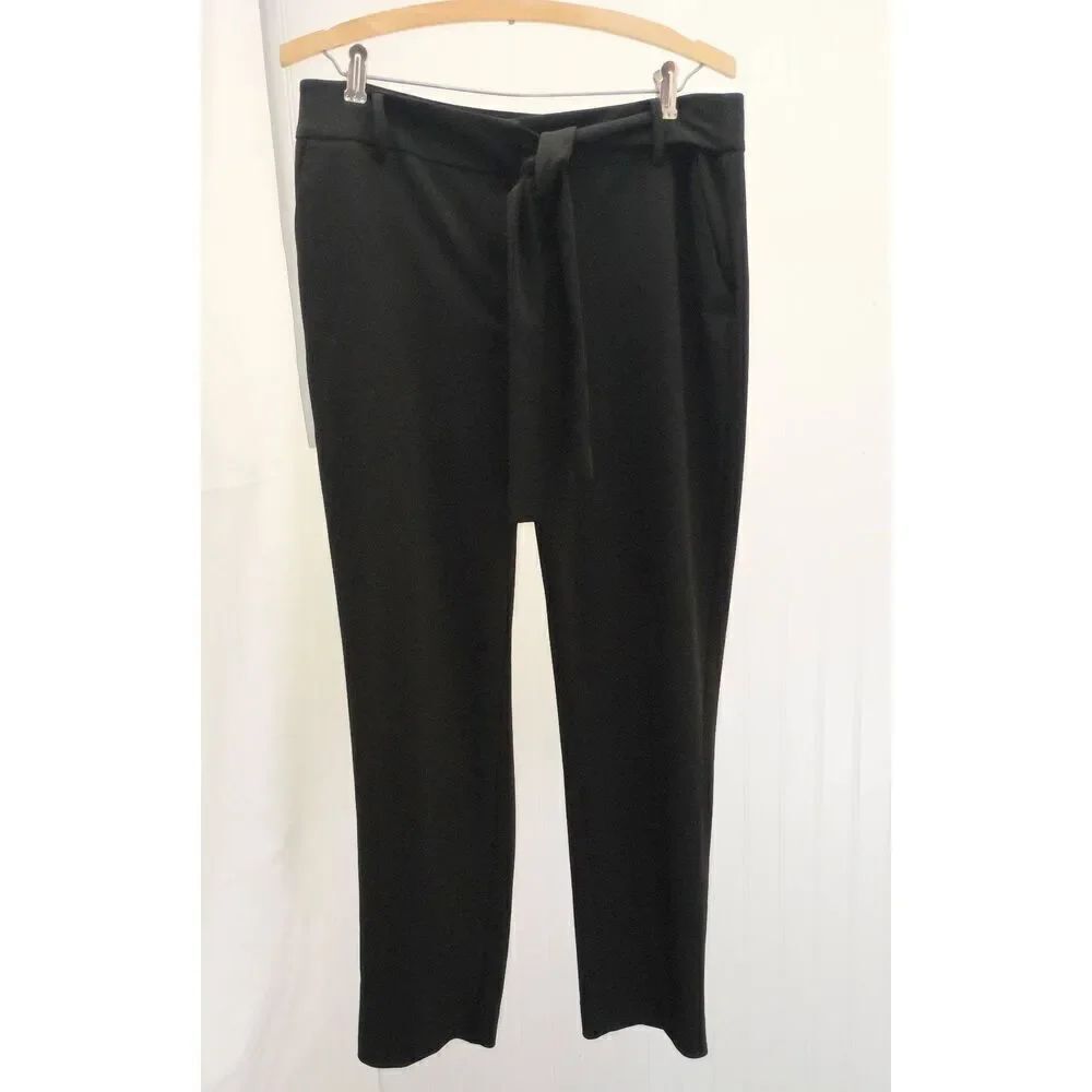 Anne Klein black straight leg tie waist dress, office pants. Size 14